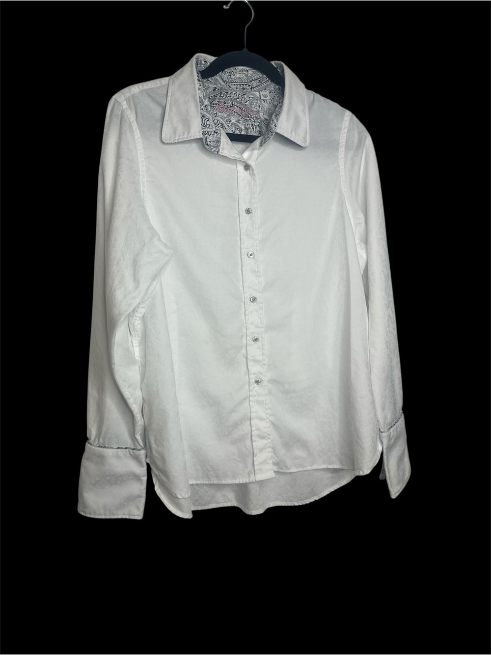 Robert Graham White Button-Down with Paisley Collar Trim